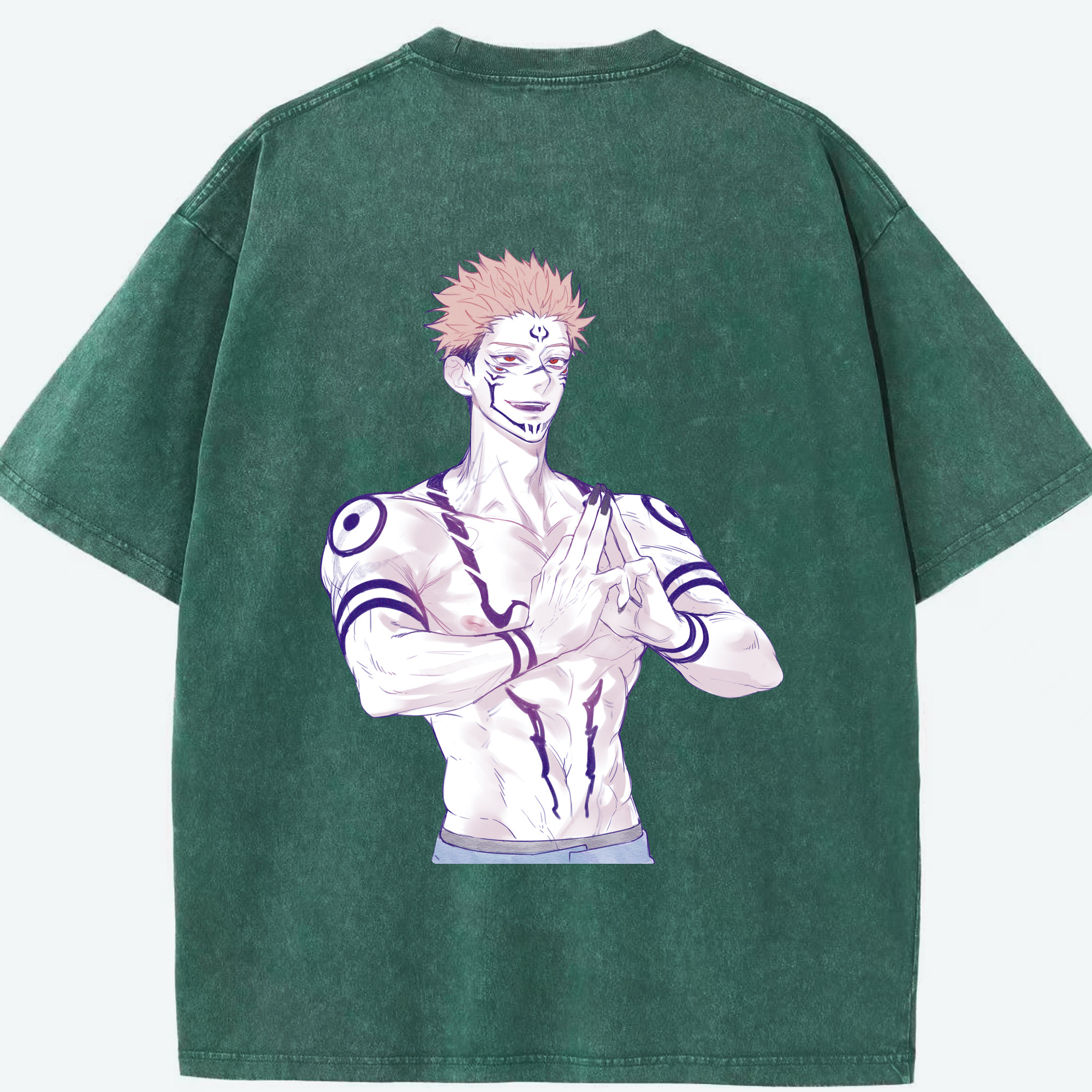 （画像用） 呪術廻戦 Jujutsu Kaisen 綿100% ヴィンテージ風 半袖Tシャツ（背面プリント）